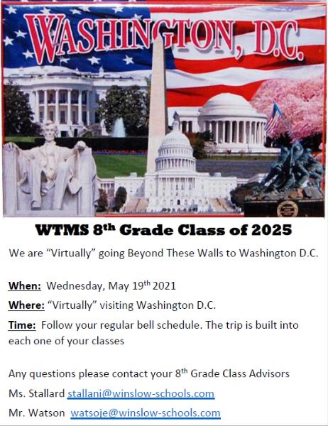 8th Grade Virtual Class Trip